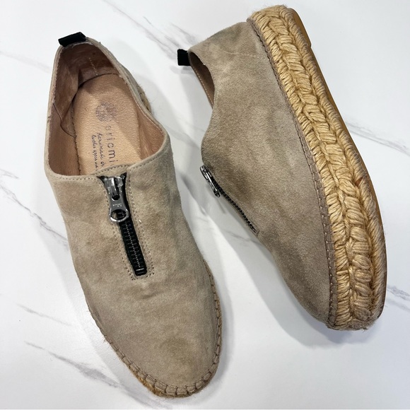 Eric Michael Serena Suede Zipper Espadrilles Beige Size 37 US 6.5 - 7 - Picture 12 of 12